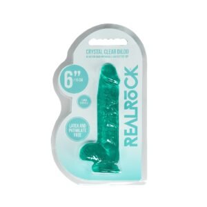 DILDO REALISTA COM TESTÍCULOS CRYSTAL CLEAR 6 /15 CM VERDE REALROCK
