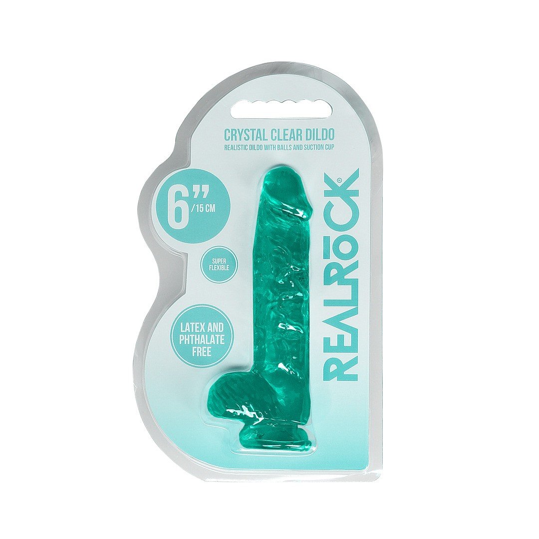 DILDO REALISTA COM TESTÍCULOS CRYSTAL CLEAR 6 /15 CM VERDE REALROCK 7 DILDO REALISTA COM TESTÍCULOS CRYSTAL CLEAR 6 /15 CM VERDE REALROCK