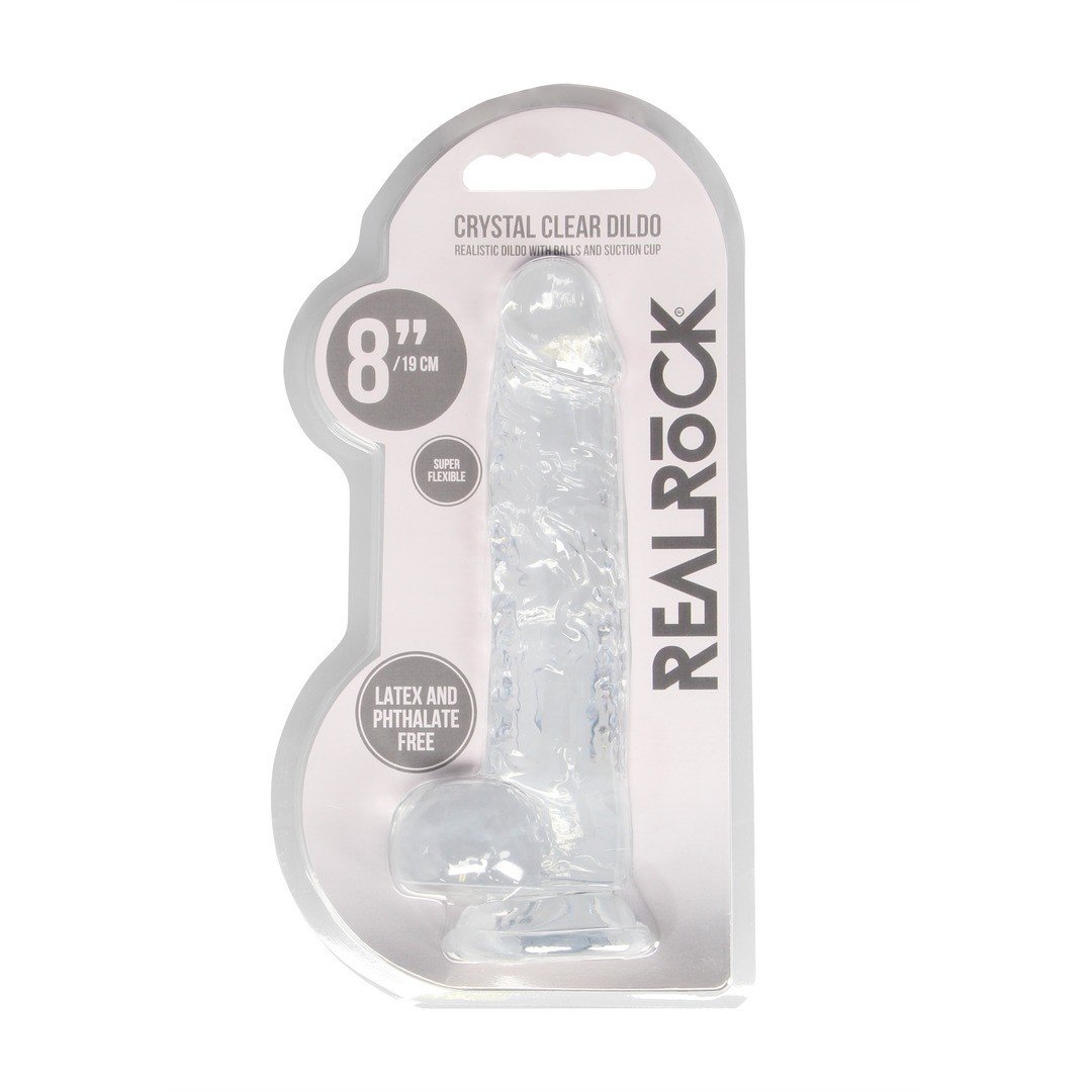 DILDO REALISTA COM TESTÍCULOS CRYSTAL CLEAR 8 /21CM REALROCK 12 DILDO REALISTA COM TESTÍCULOS CRYSTAL CLEAR 8 /21CM REALROCK