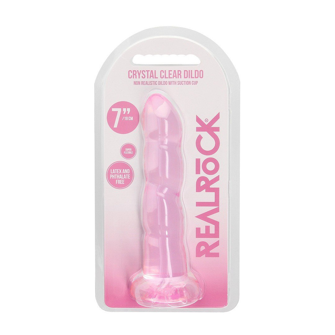 DILDO NON-REALISTIC CRYSTAL CLEAR 7 /17 CM ROSA REALROCK