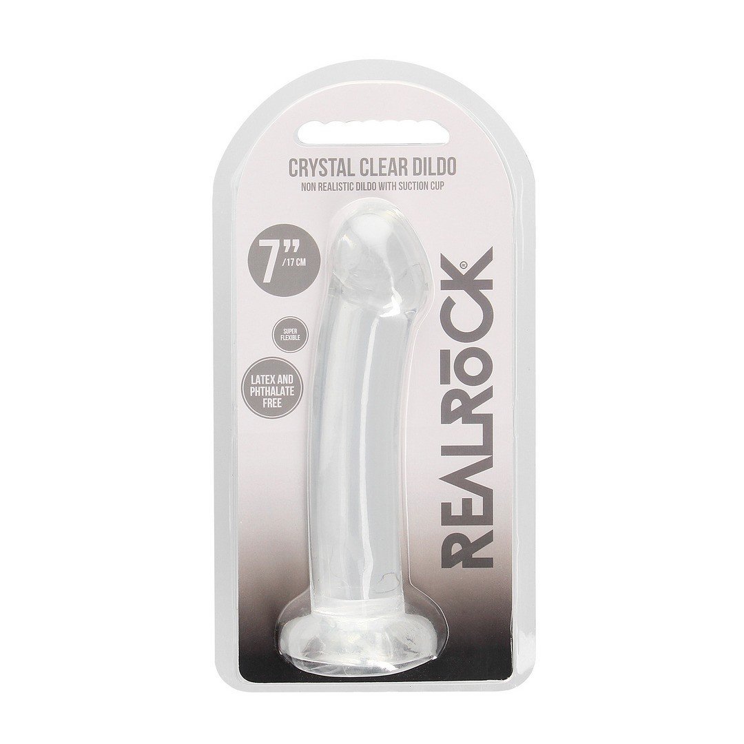 DILDO NON-REALISTIC CRYSTAL CLEAR 7 /17 CM TRANSPARENTE REALROCK 1 DILDO NON-REALISTIC CRYSTAL CLEAR 7 /17 CM TRANSPARENTE REALROCK