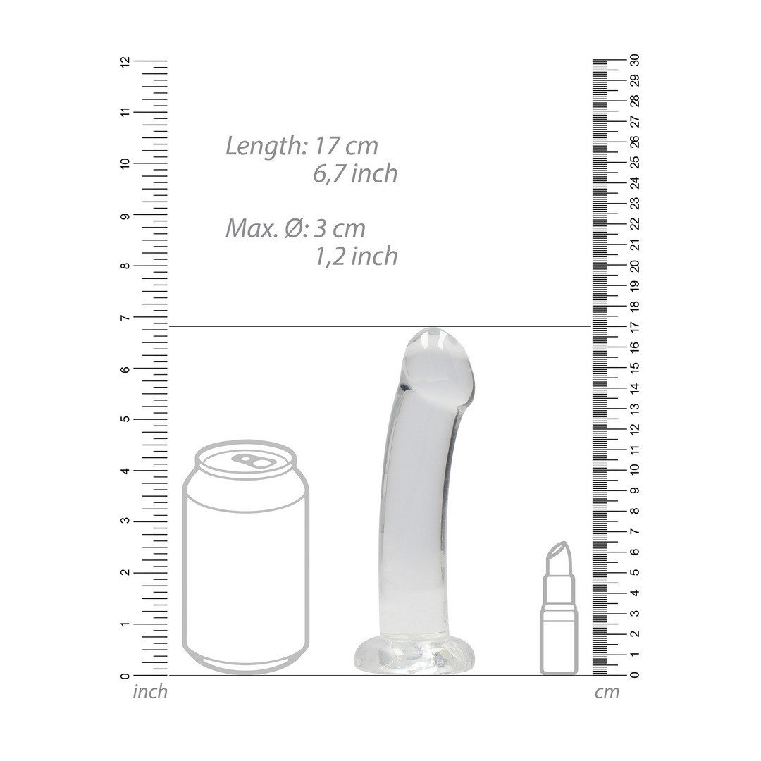 DILDO NON-REALISTIC CRYSTAL CLEAR 7 /17 CM TRANSPARENTE REALROCK 5 DILDO NON-REALISTIC CRYSTAL CLEAR 7 /17 CM TRANSPARENTE REALROCK - Image 5