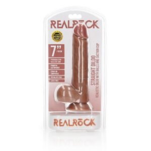 DILDO REALISTA COM TESTÍCULOS STRAIGHT 7 /18 CM REALROCK