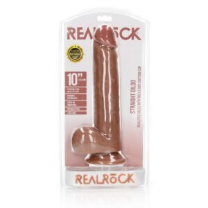 DILDO REALISTA COM TESTÍCULOS STRAIGHT 10 /25,5 CM REALROCK