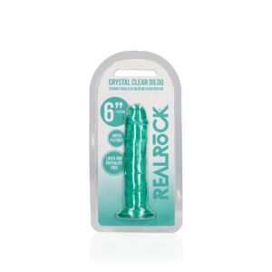 DILDO STRAIGHT REALISTIC CRYSTAL CLEAR 6 /14,5 CM VERDE REALROCK