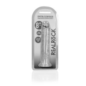 DILDO STRAIGHT REALISTIC CRYSTAL CLEAR 8 /20 CM TRANSPARENTE REALROCK