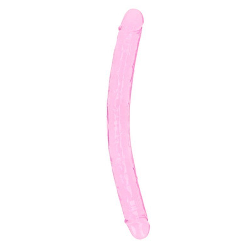 DILDO DUPLO CRYSTAL CLEAR 13 /34 CM ROSA REALROCK - Image 6