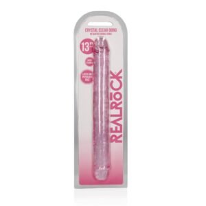 DILDO DUPLO CRYSTAL CLEAR 13 /34 CM ROSA REALROCK