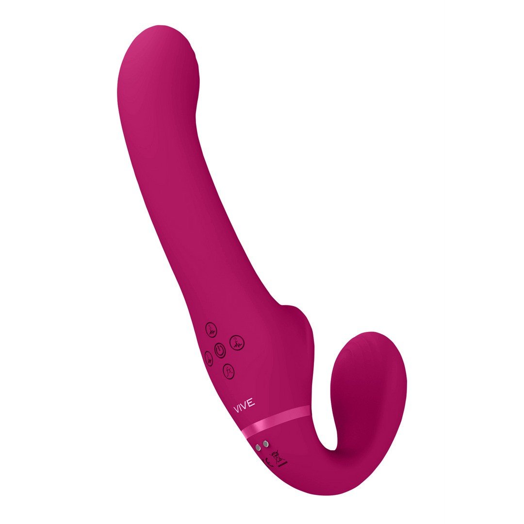 STRAP-ON SEM ARNÊS AI DUAL VIBRATING AIR WAVE TICKLER VIVE - Image 5