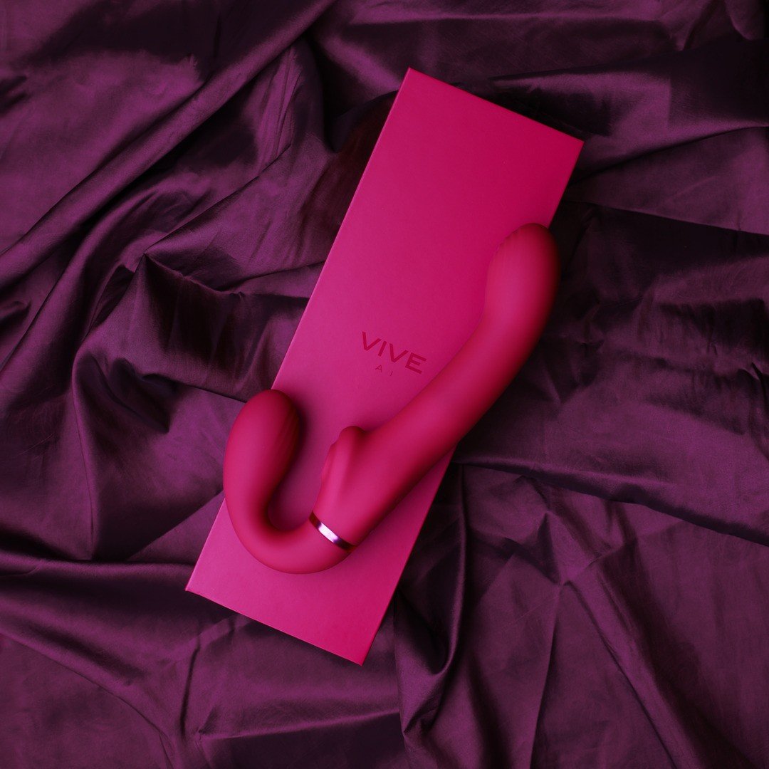 STRAP-ON SEM ARNÊS AI DUAL VIBRATING AIR WAVE TICKLER VIVE - Image 6