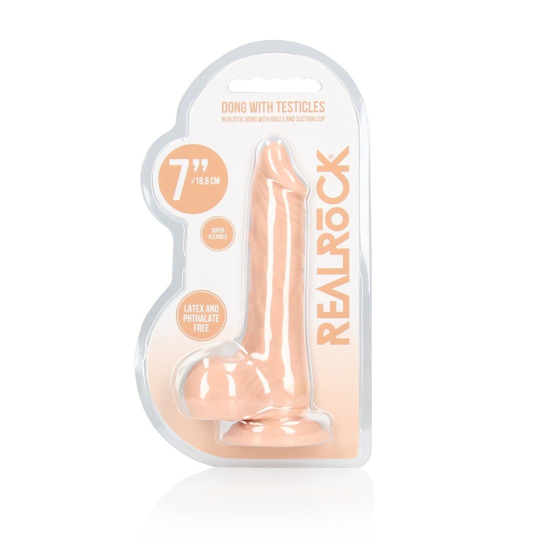 DILDO COM TESTÍCULOS 7 / 17 CM REALROCK
