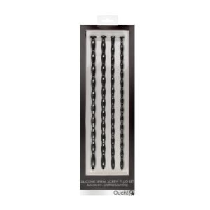 CONJUNTO DE SONDAS DE URETRA SILICONE SPIRAL SCREW PLUG SET ADVANCED PRETO OUCH!