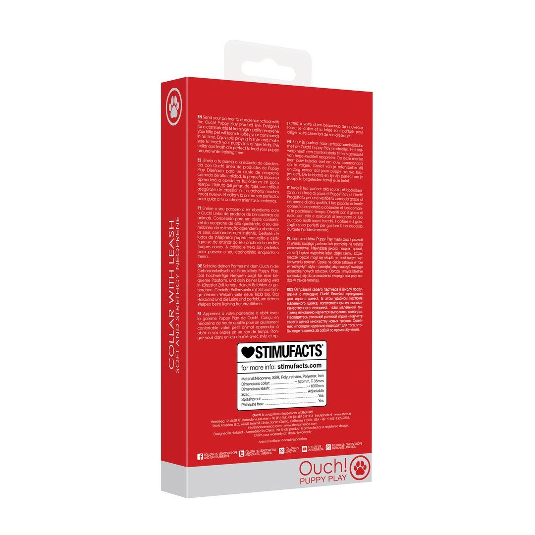 COLEIRA EM NEOPRENO VERMELHA COM TRELA OUCH! 3 COLEIRA EM NEOPRENO VERMELHA COM TRELA OUCH! - Image 3