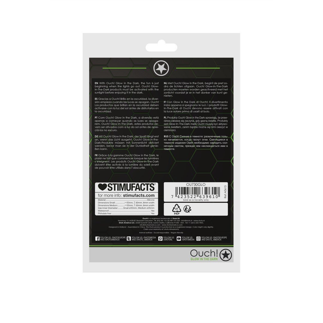 CONJUNTO DE 2 ANÉIS PARA O PÉNIS GLOW IN THE DARK OUCH! 3 CONJUNTO DE 2 ANÉIS PARA O PÉNIS GLOW IN THE DARK OUCH! - Image 3