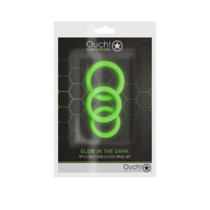 CONJUNTO DE 3 ANÉIS PARA O PÉNIS GLOW IN THE DARK OUCH!