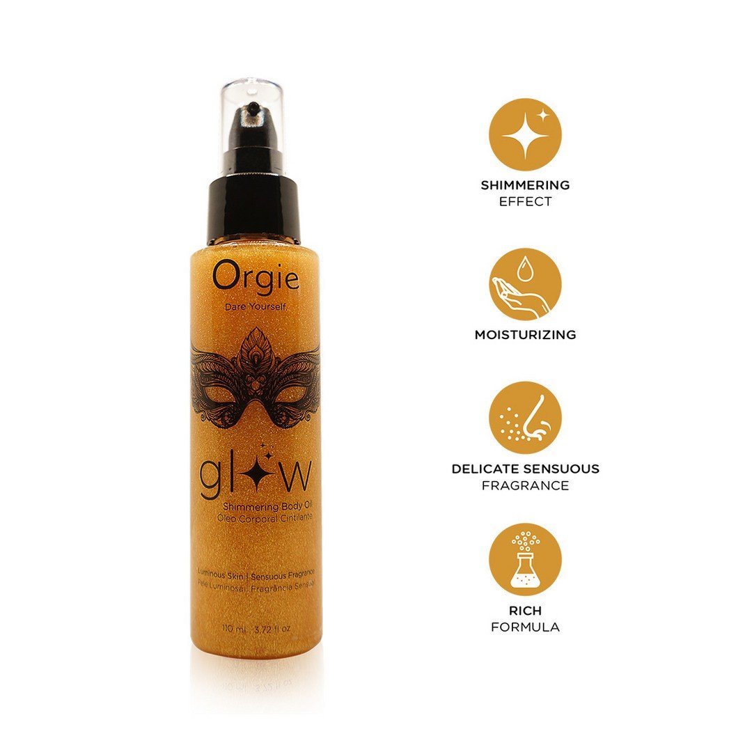ÓLEO CORPORAL ILUMINADOR GLOW 110ML ORGIE 10 ÓLEO CORPORAL ILUMINADOR GLOW 110ML ORGIE
