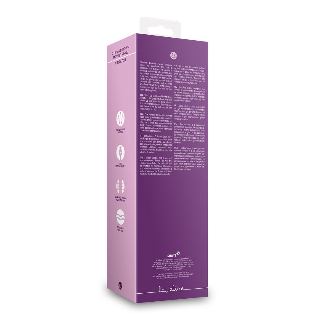 VIBRADOR 3 UP-AND-DOWN MOVING RINGS ORCHIDEE PURPLE LOVELINE 3 VIBRADOR 3 UP-AND-DOWN MOVING RINGS ORCHIDEE PURPLE LOVELINE - Image 3
