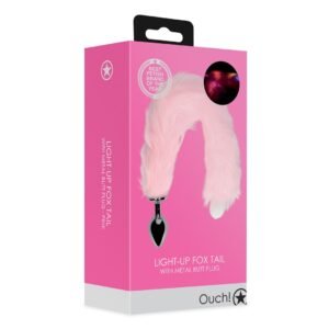 PLUG ANAL COM CAUDA DE RAPOSA ROSA LUMINOSA OUCH!