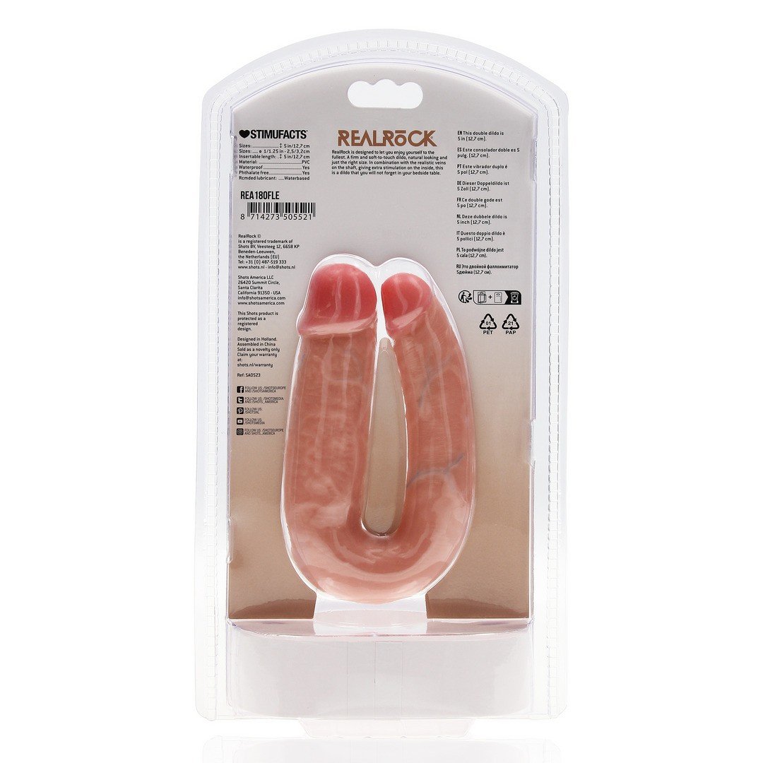DILDO DUPLO U SHAPED DOUBLE DILDO 5 /12,7 CM REALROCK - Image 3