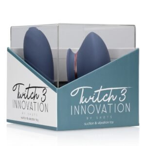 TWITCH 3 VIBRADOR RECARREGÁVEL E SUCÇÃO AZUL/CINZA INNOVATION