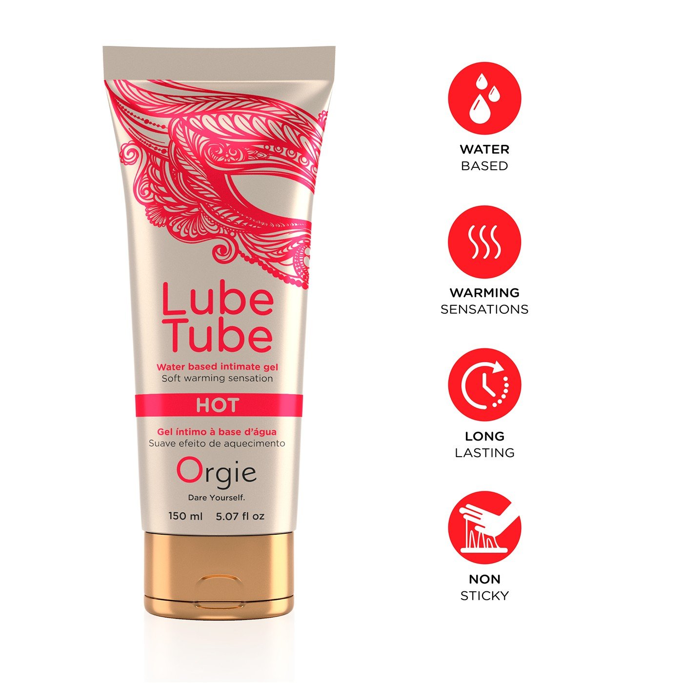 LUBRIFICANTE À BASE DE ÁGUA COM EFEITO DE AQUECIMENTO LUBE TUBE 150ML ORGIE - Image 7