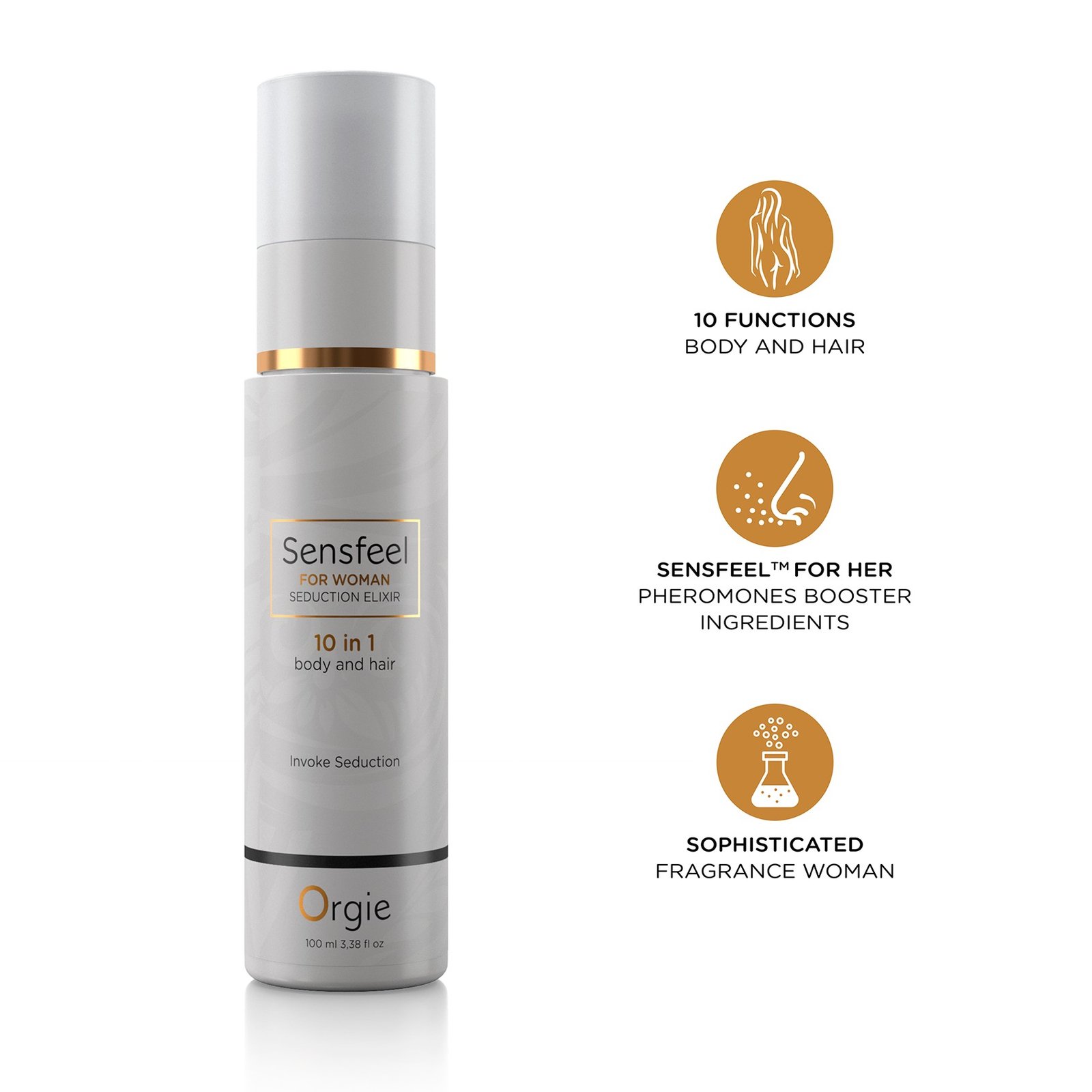 LOÇÃO 10 EM 1 PARA CORPO E CABELO COM FEROMONAS SENSFEEL FOR WOMAN 100ML ORGIE 6 LOÇÃO 10 EM 1 PARA CORPO E CABELO COM FEROMONAS SENSFEEL FOR WOMAN 100ML ORGIE - Image 6