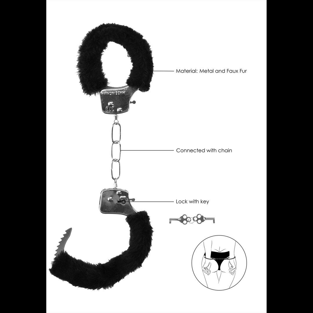 ALGEMAS COM PELUCHE PLEASURE FURRY HANDCUFFS PRETAS - Image 6