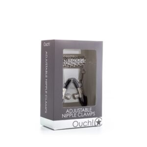 PINÇAS PARA MAMILOS OUCH! ADJUSTABLE NIPPLE CLAMPS PRATEADAS