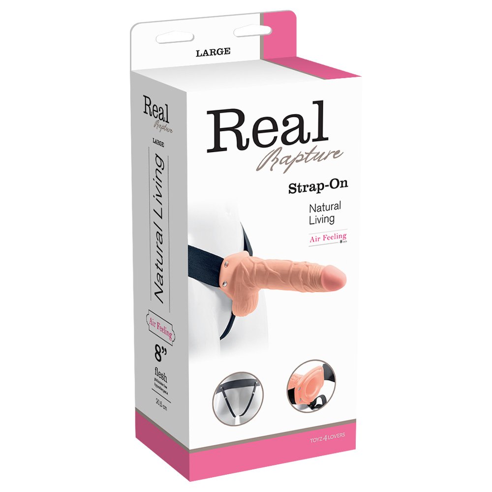 STRAP-ON OCO COM TESTÍCULOS REAL RAPTURE AIR FEELING 8" BRANCO 1 STRAP-ON OCO COM TESTÍCULOS REAL RAPTURE AIR FEELING 8" BRANCO