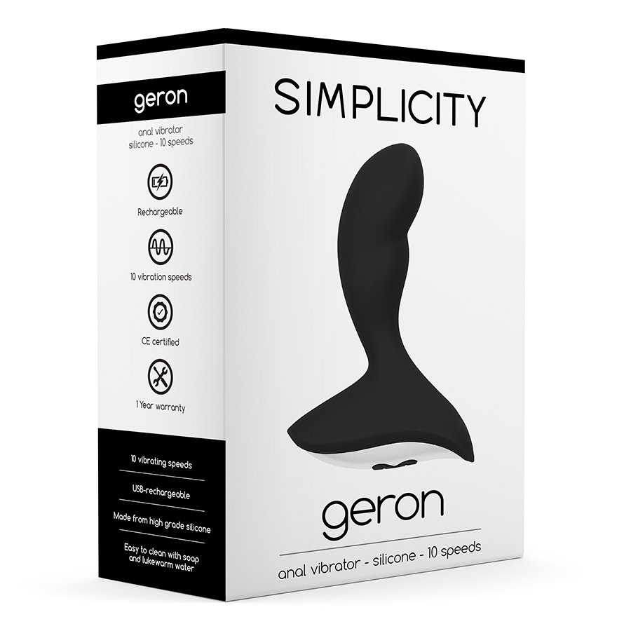 VIBRADOR ANAL RECARREGÁVEL GERON SIMPLICITY PRETO - Image 3