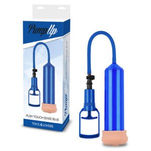 BOMBA PARA O PÉNIS COM MASTURBADOR PUSH TOUCH SENSE AZUL
