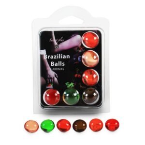 BOLAS LUBRIFICANTES BEIJÁVEIS BRAZILIAN BALLS MULTISABORES 6 X 4GR