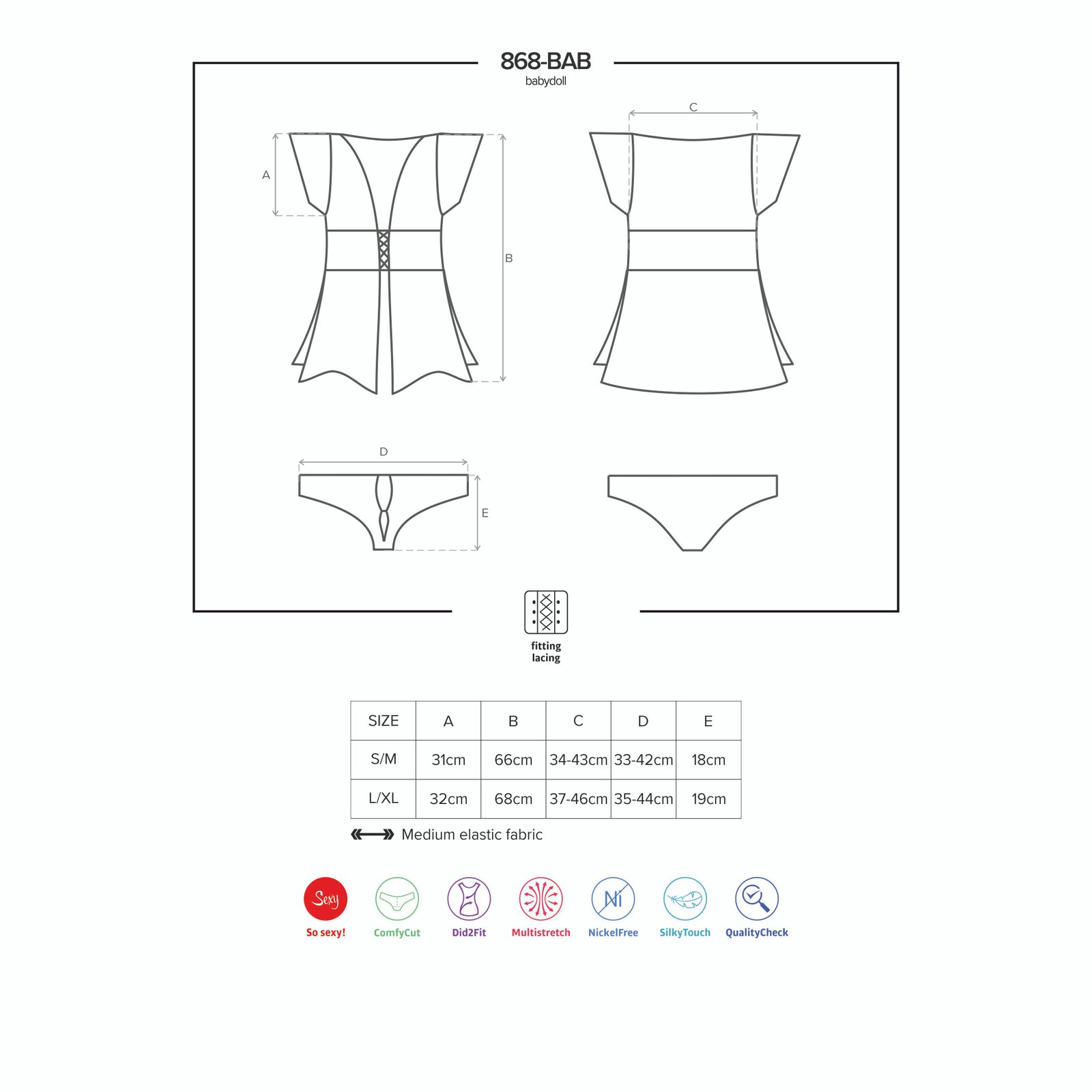 CAMISA DE NOITE E TANGA 868-BAB OBSESSIVE - Image 4