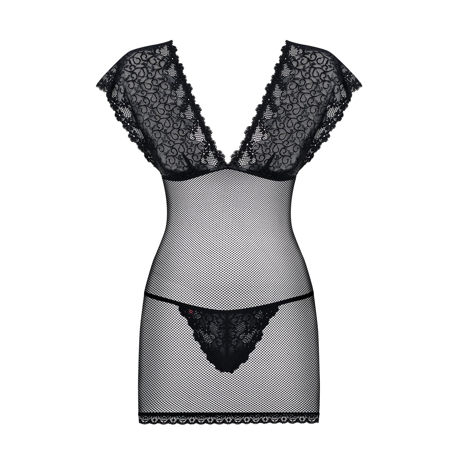 CAMISA DE NOITE E TANGA 821-CHE OBSESSIVE PRETA - Image 3