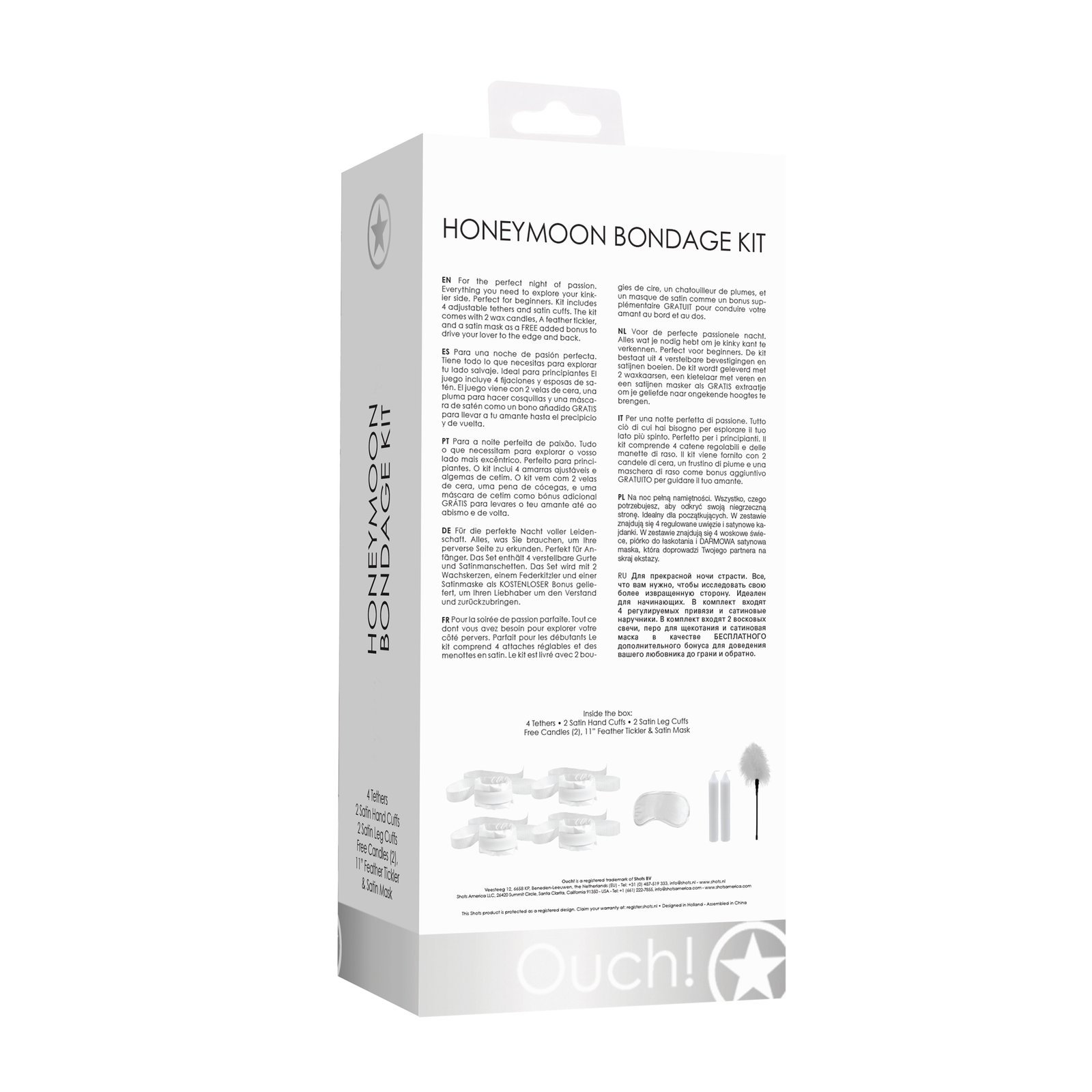 KIT DE RESTRIÇÃO HONEYMOON BONDAGE KIT OUCH! BRANCO 4 KIT DE RESTRIÇÃO HONEYMOON BONDAGE KIT OUCH! BRANCO - Image 4