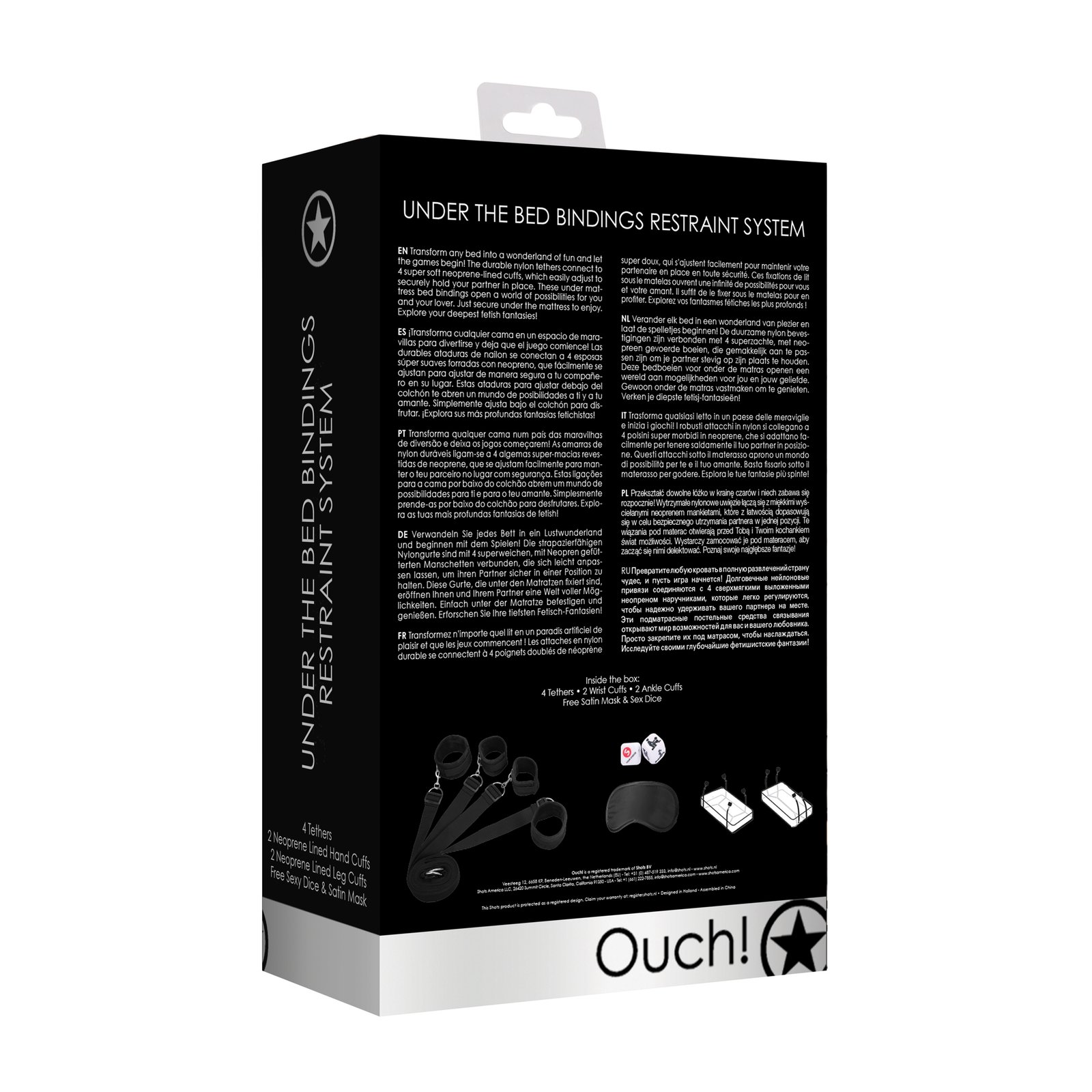 KIT DE RESTRIÇÃO UNDER THE BED BINDING RESTRAINT KIT OUCH! PRETO 4 KIT DE RESTRIÇÃO UNDER THE BED BINDING RESTRAINT KIT OUCH! PRETO - Image 4
