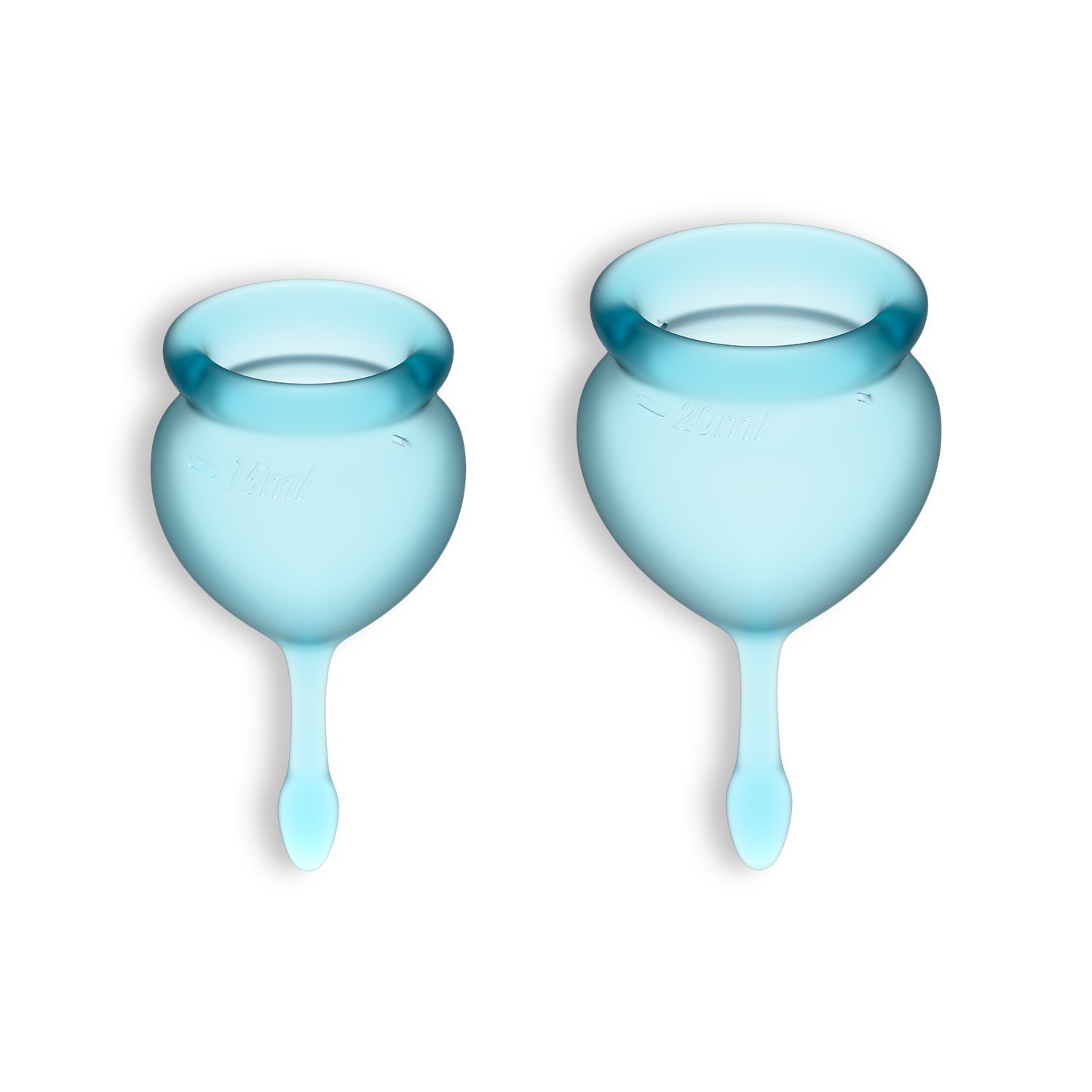 CONJUNTO DE 2 COPOS MENSTRUAIS FEEL GOOD SATISFYER AZUL CLARO 3 CONJUNTO DE 2 COPOS MENSTRUAIS FEEL GOOD SATISFYER AZUL CLARO - Image 3