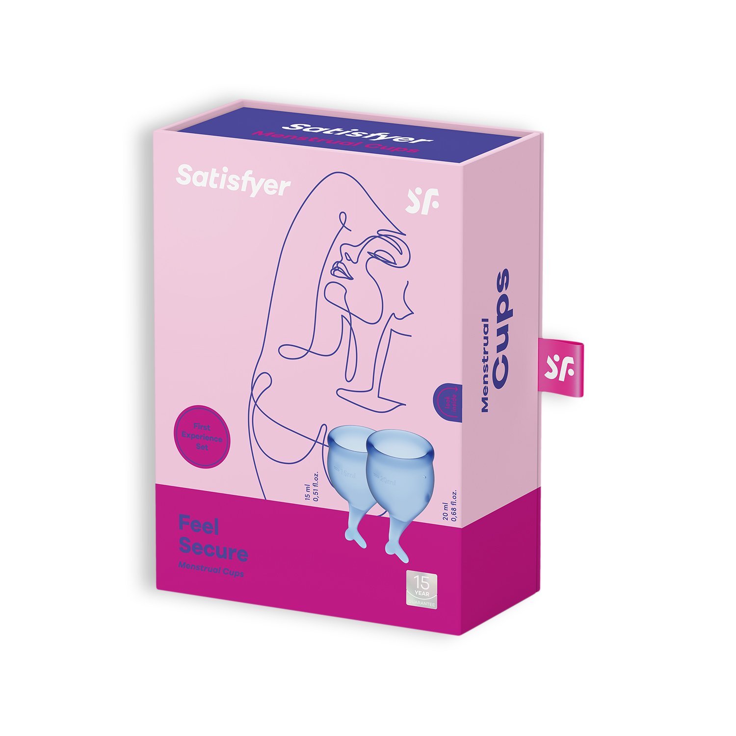 CONJUNTO DE 2 COPOS MENSTRUAIS FEEL SECURE SATISFYER AZUL ESCURO 1 CONJUNTO DE 2 COPOS MENSTRUAIS FEEL SECURE SATISFYER AZUL ESCURO
