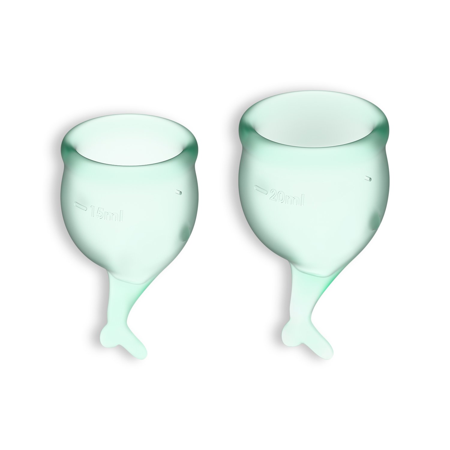 CONJUNTO DE 2 COPOS MENSTRUAIS FEEL SECURE SATISFYER VERDE CLARO 3 CONJUNTO DE 2 COPOS MENSTRUAIS FEEL SECURE SATISFYER VERDE CLARO - Image 3