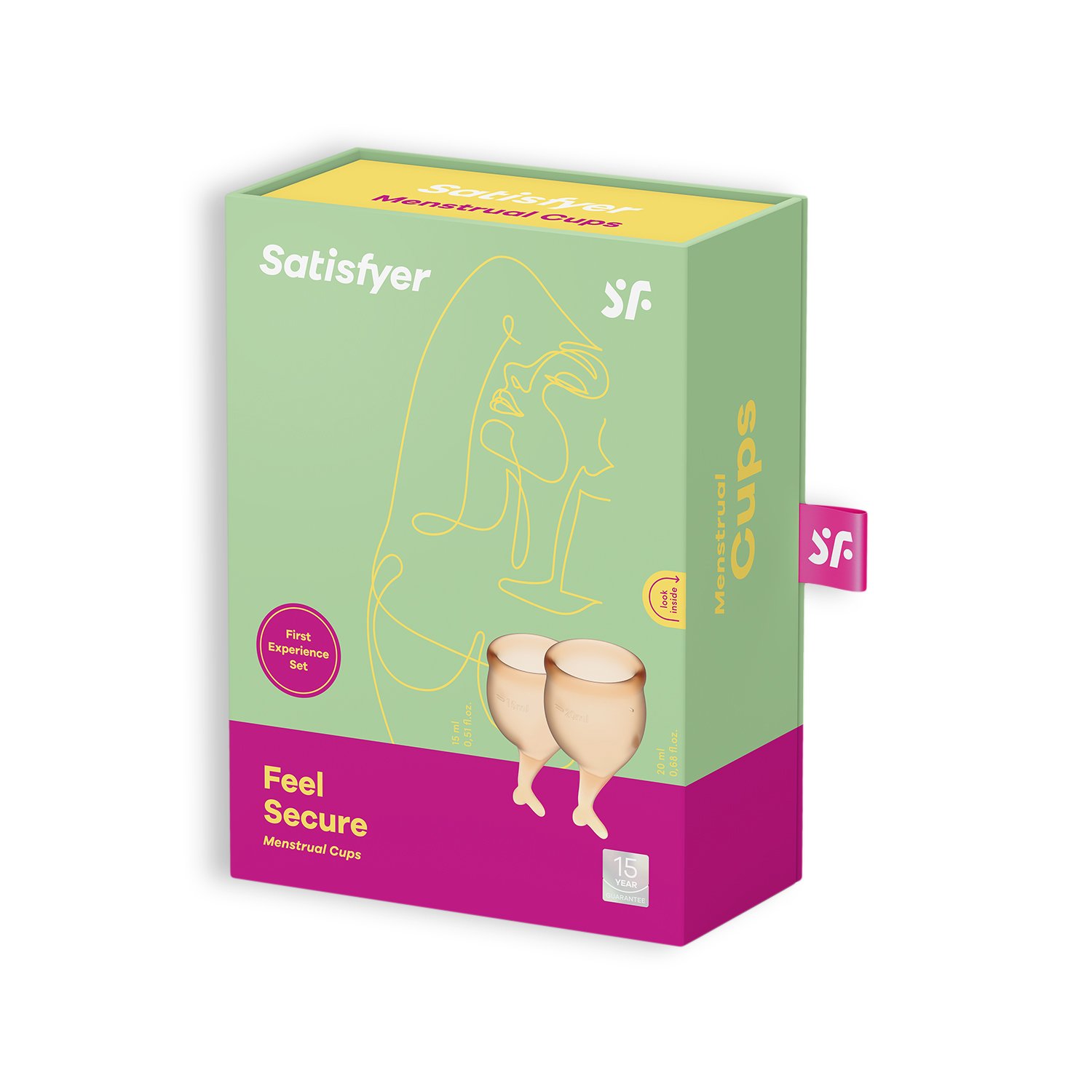 CONJUNTO DE 2 COPOS MENSTRUAIS FEEL SECURE SATISFYER LARANJA 1 CONJUNTO DE 2 COPOS MENSTRUAIS FEEL SECURE SATISFYER LARANJA