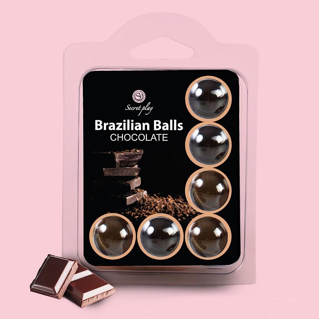 BOLAS LUBRIFICANTES BEIJÁVEIS BRAZILIAN BALLS SABOR A CHOCOLATE 6 X 4GR - Image 4