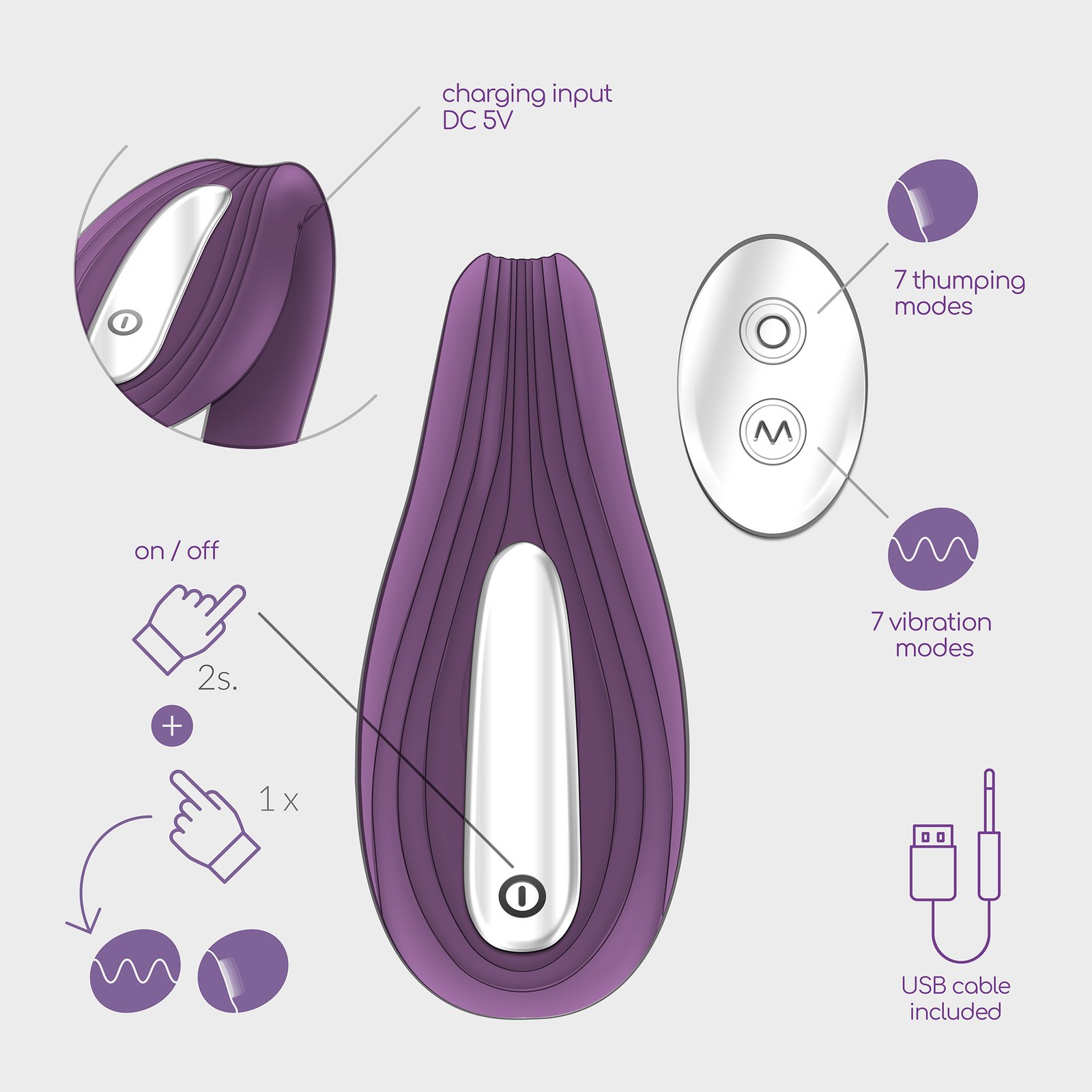 VIBRADOR RECARREGÁVEL COM COMANDO PLEASURISER E OFERTA DE LUBRIFICANTE À BASE DE ÁGUA CRUSHIOUS 3 VIBRADOR RECARREGÁVEL COM COMANDO PLEASURISER E OFERTA DE LUBRIFICANTE À BASE DE ÁGUA CRUSHIOUS - Image 3