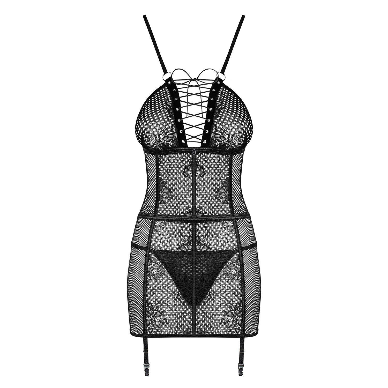 CAMISA DE NOITE E TANGA BASITTA OBSESSIVE PRETA - Image 3