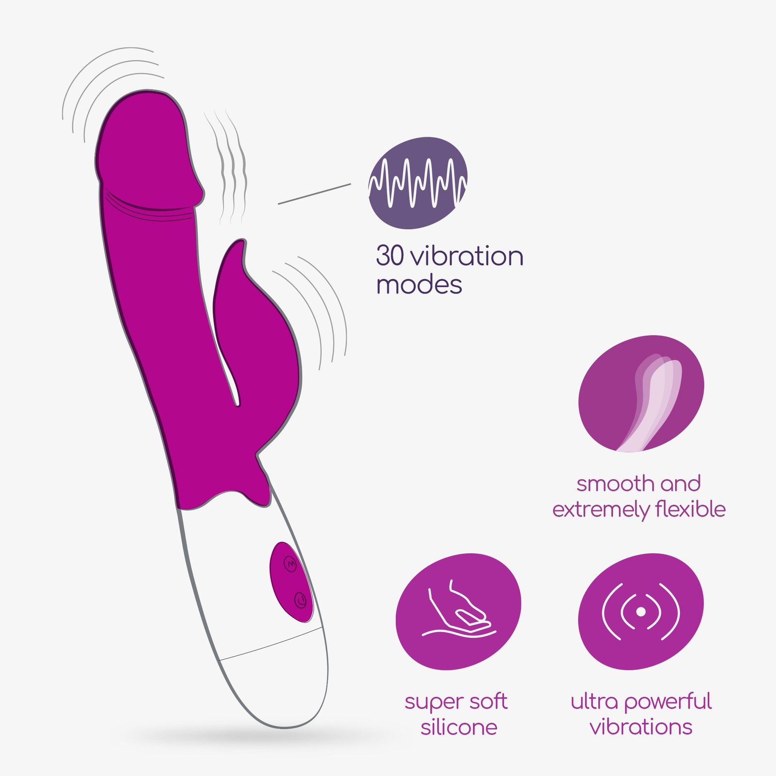 VIBRADOR COM ESTIMULADOR DE CLITÓRIS MOCHI ROXO E LUBRIFICANTE À BASE DE ÁGUA INCLUÍDO CRUSHIOUS 5 VIBRADOR COM ESTIMULADOR DE CLITÓRIS MOCHI ROXO E LUBRIFICANTE À BASE DE ÁGUA INCLUÍDO CRUSHIOUS - Image 5