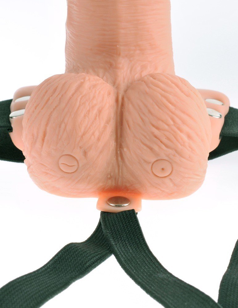 ARNÊS COM DILDO OCO RECARREGÁVEL 6" HOLLOW RECHARGEABLE STRAP-ON COM COMANDO FETISH FANTASY SERIES - Image 5