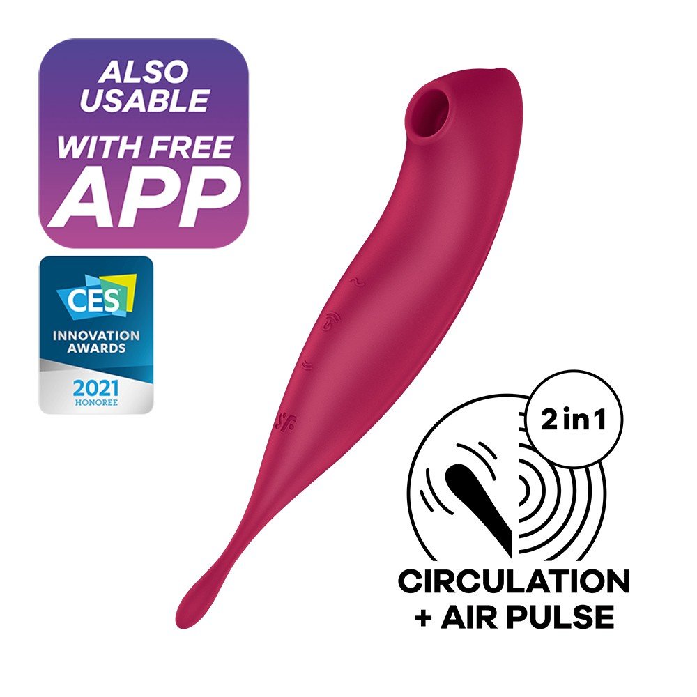 VIBRADOR TWIRLING PRO SATISFYER COM APLICAÇÃO CONNECT VERMELHO - Image 8