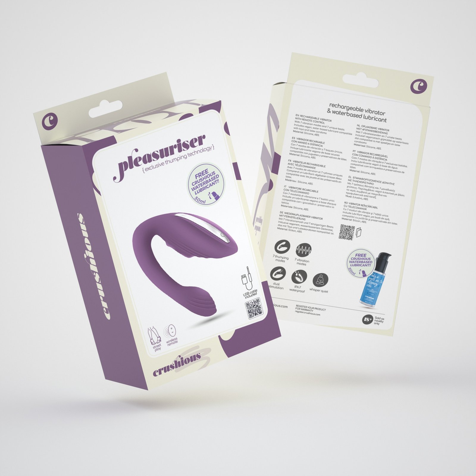 VIBRADOR RECARREGÁVEL COM COMANDO PLEASURISER E OFERTA DE LUBRIFICANTE À BASE DE ÁGUA CRUSHIOUS 11 VIBRADOR RECARREGÁVEL COM COMANDO PLEASURISER E OFERTA DE LUBRIFICANTE À BASE DE ÁGUA CRUSHIOUS - Image 11