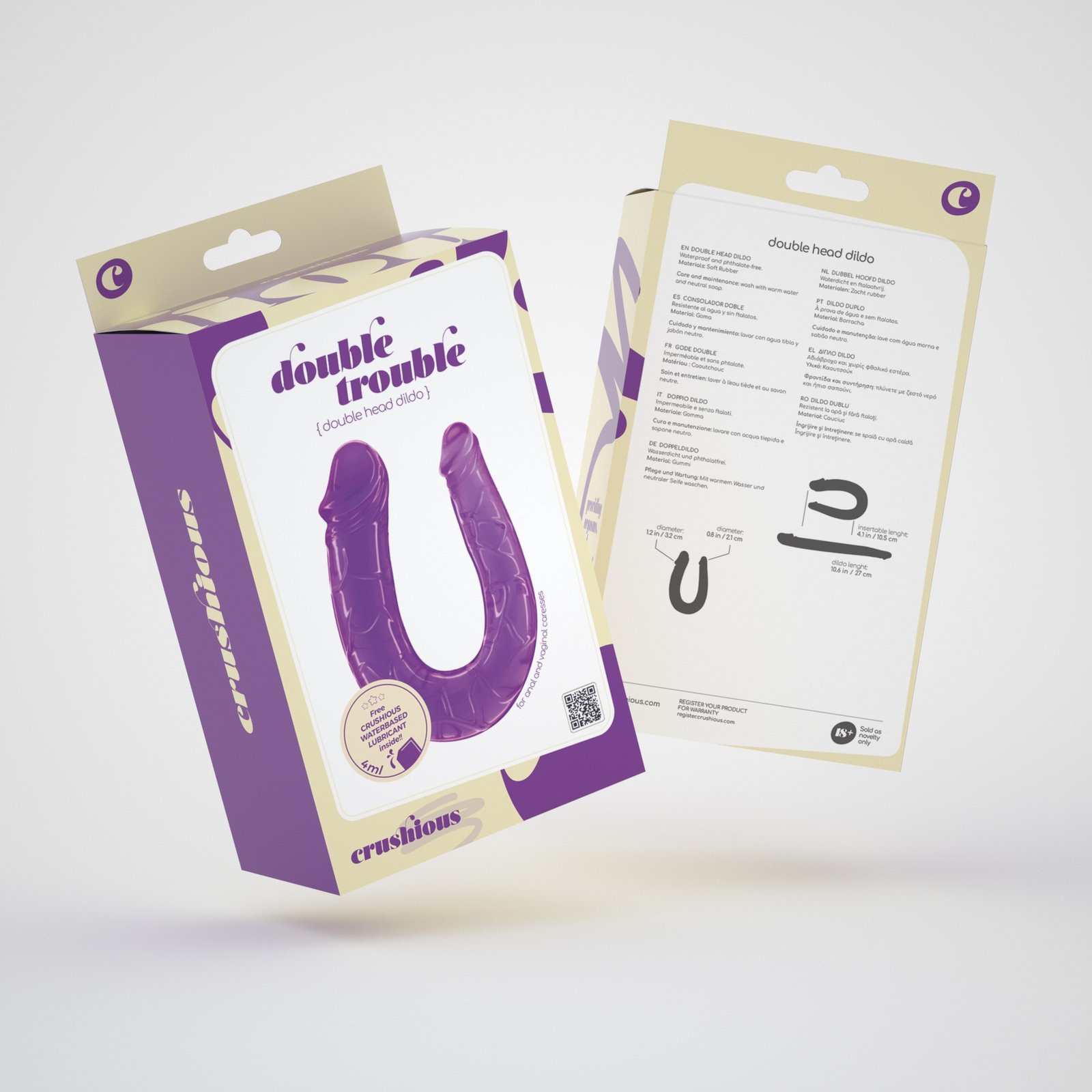 DILDO DUPLO DOUBLE TROUBLE CRUSHIOUS ROXO - Image 8