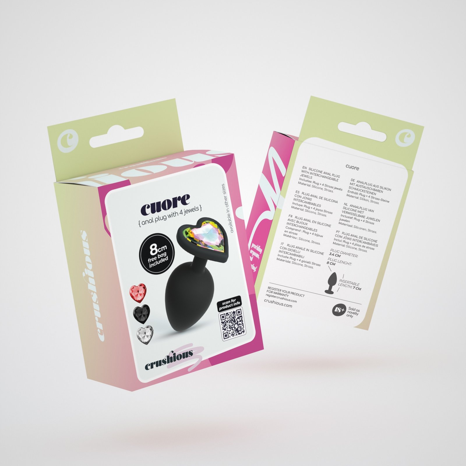 CUORE PLUG ANAL MÉDIO COM 4 JOIAS INTERCAMBIÁVEIS CRUSHIOUS 10 CUORE PLUG ANAL MÉDIO COM 4 JOIAS INTERCAMBIÁVEIS CRUSHIOUS - Image 10