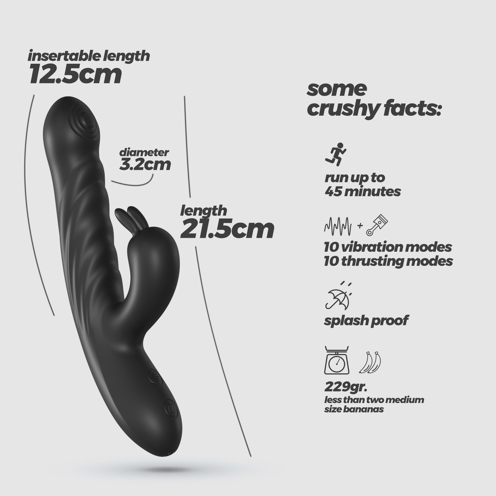 LAPIN VIBRADOR RECARREGÁVEL RABBIT COM IMPULSO PRETO CRUSHIOUS 10 LAPIN VIBRADOR RECARREGÁVEL RABBIT COM IMPULSO PRETO CRUSHIOUS